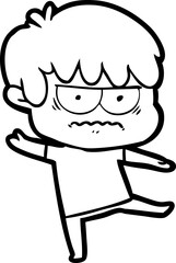 annoyed cartoon boy