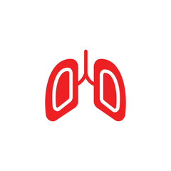 Fototapeta premium Breath Cancer Lungs Solid Icon