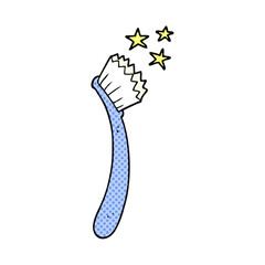 freehand drawn cartoon tooth brush