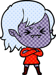 annoyed cartoon vampire girl