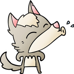 howling wolf cartoon