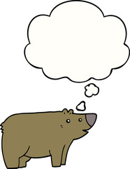 cartoon bear with thought bubble