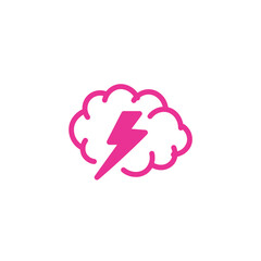 Bolt Brain Logo Solid Icon