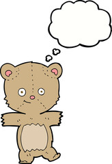 cartoon funny teddy bear with thought bubble