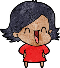 cartoon laughing woman