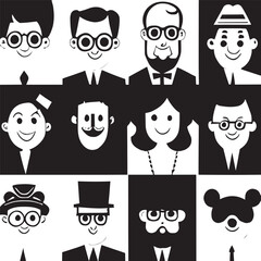 set of people design black