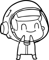 happy cartoon astronaut