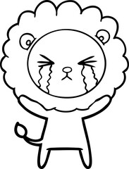Obraz premium cartoon crying lion