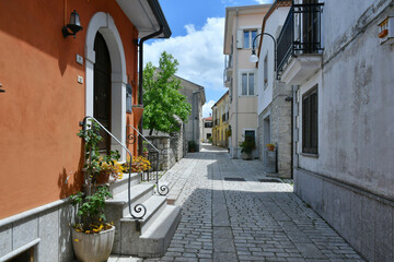 A narrow street in Sant'Angelo dei Lombardi, a small mountain village in the province of Avellino, Italy.