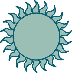 Fototapeta na wymiar iconic tattoo style image of a sun