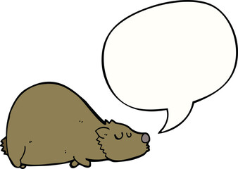 cartoon bear with speech bubble