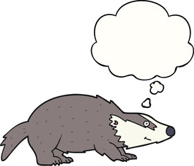 cartoon badger with thought bubble