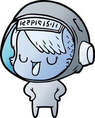 cartoon astronaut woman