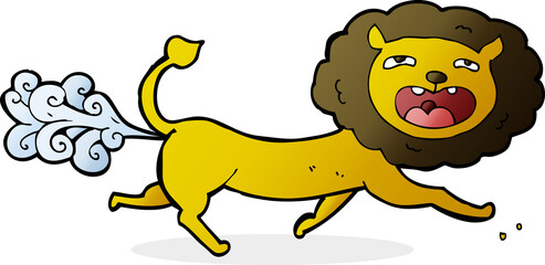 cartoon farting lion