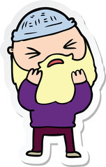 sticker of a cartoon man with beard