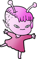 cute cartoon alien girl