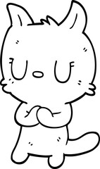 cute line drawing cartoon cat