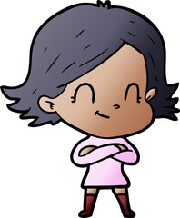 cartoon friendly girl