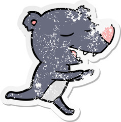 Obraz premium distressed sticker of a cartoon bear