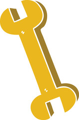 hand drawn quirky cartoon spanner