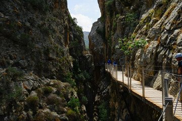 Fototapeta premium Caminito del Rey, Guadalhorce river, Desfiladero de los Gaitanes, El Chorro, Ardales, Malaga, Spain.