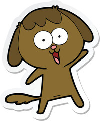 sticker of a cute cartoon dog