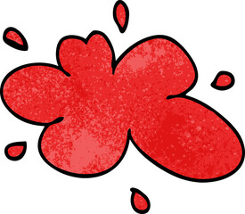 cartoon doodle of a red splat of paint