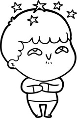 cartoon amazed boy