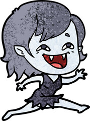 cartoon laughing vampire girl