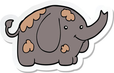 sticker of a cartoon elephant
