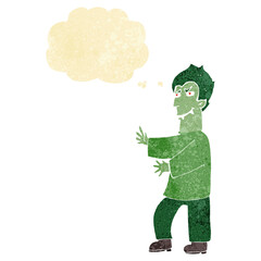 cartoon vampire with thought bubble
