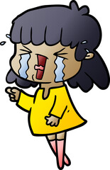 cartoon woman in tears