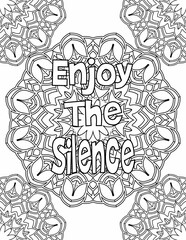 Mandala coloring sheet for kids and adults with positive affirmation words for self-love