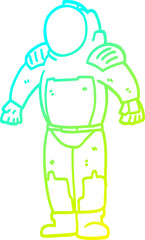 cold gradient line drawing of a cartoon space man