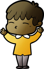 cartoon curious boy