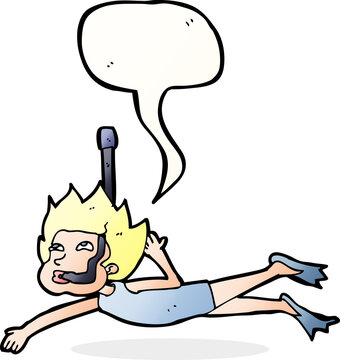 cartoon woman snorkeling underwater clip art preview