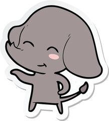 sticker of a cute cartoon elephant