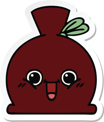 sticker of a cute cartoon sack