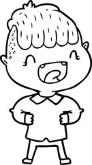 cartoon happy boy laughing