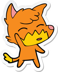sticker of a cartoon fox