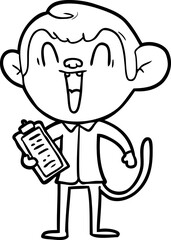 cartoon laughing monkey