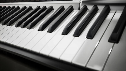 Fototapeta premium Music keyboard keys. 3D illustration
