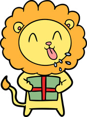 happy cartoon lion
