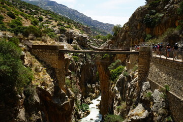 Caminito del Rey, Guadalhorce river, Desfiladero de los Gaitanes, El Chorro, Ardales, Malaga, Spain.