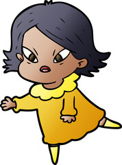 cartoon stressed woman