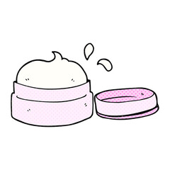 freehand drawn cartoon face cream