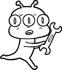 cartoon three eyed alien