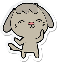 sticker of a happy cartoon dog