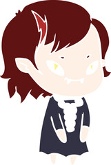 flat color style cartoon friendly vampire girl