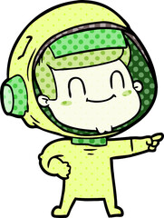Obraz premium happy cartoon astronaut man